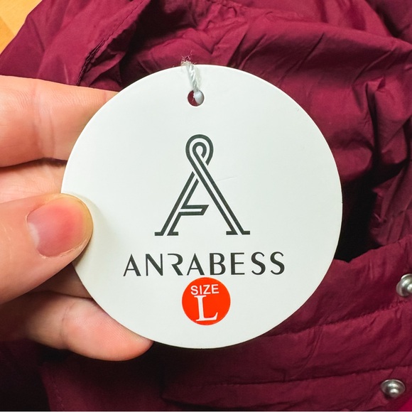 NWT Anrabess Maroon Red Zip Up Sleeveless Puffer Vest Womens Size L - Picture 8 of 9